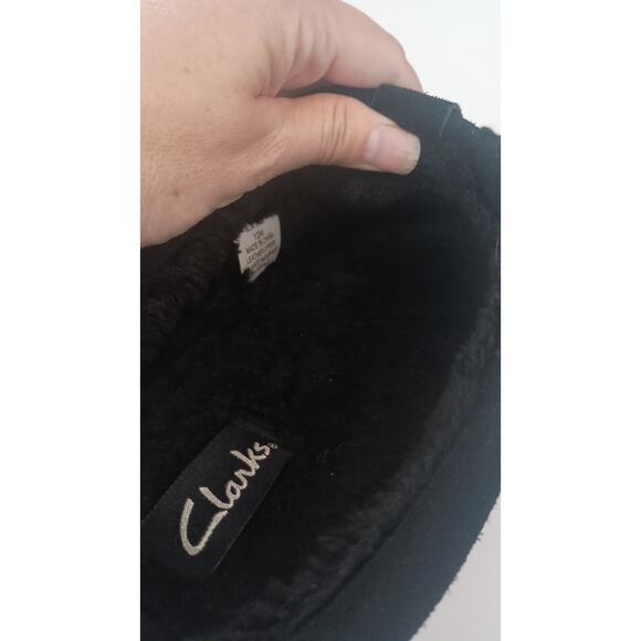 $Cozy Clarks black clog slippers mens suede braid edge Fuzzy lined. Men's sz 10 - Picture 7 of 8